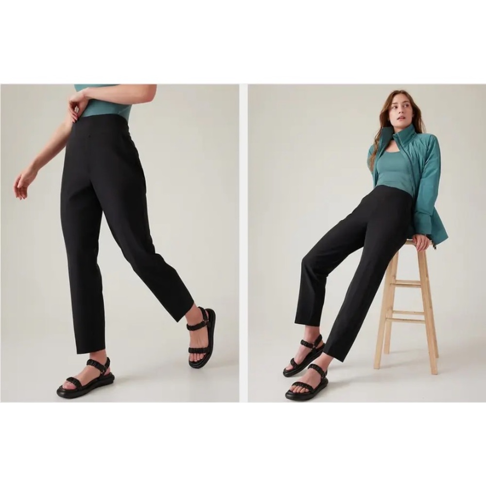 NWT Athleta Black Endless Pant, Size 8 medium packable breathable work prima